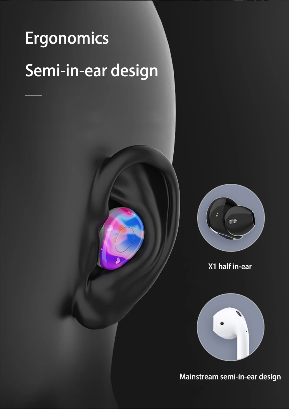 Wireless Bluetooth Earphone Active Noise Cancelling Earphones Sport Gaming Headset With Microphone In Ear Earbuds Bass Handsfree