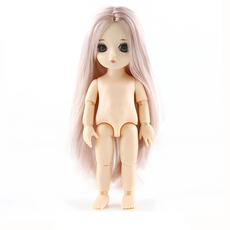 Новая кукла BJD 20 шарнирная кукла 3D глаза 30 см Кукла Длинные волосы Женское обнаженное тело, куклы для девочек игрушки Рождественский подарок,игрушки куклы игрушки для девочек кукла лол холодное серд - Цвет: 16CM DOLLD