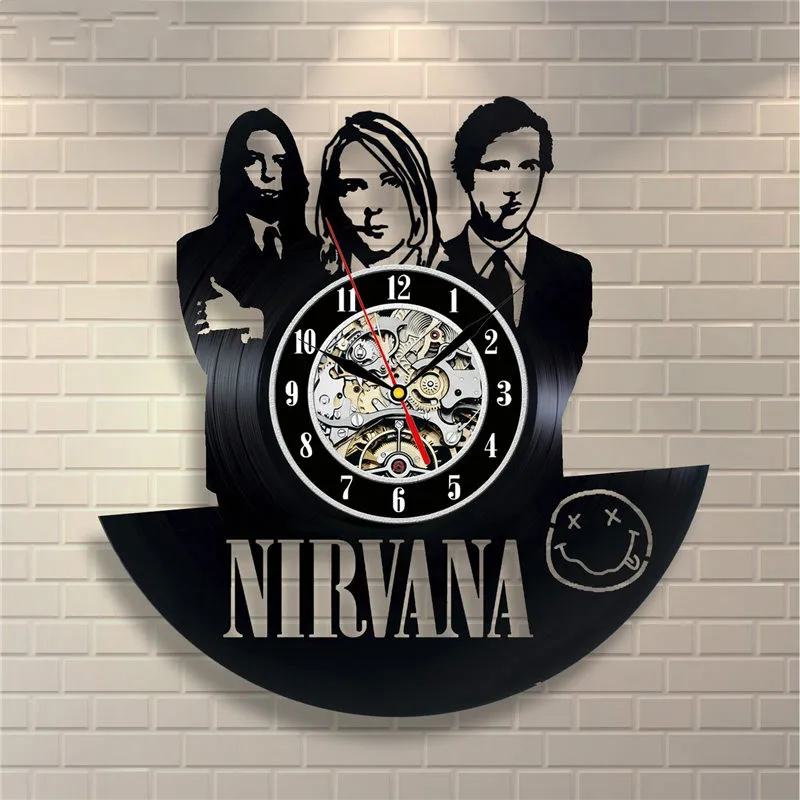 20 Nirvana модный дизайн черные 3D Виниловые настенные часы для дома комнаты Модный декор настенные стикеры поддержка Прямая - Цвет: 20