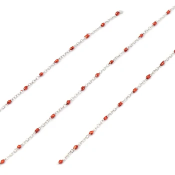 

1 Meter Stainless Steel Silver Color Link Cable Chain For Earrings Necklace Making Sequins Enamel DIY Findings 5x2mm