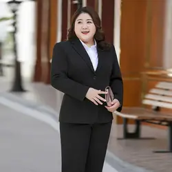 2019 осенне-зимняя новая стильная одежда женский костюм Ol элегантный корейский стиль формальная одежда большой размер платье костюм рабочая