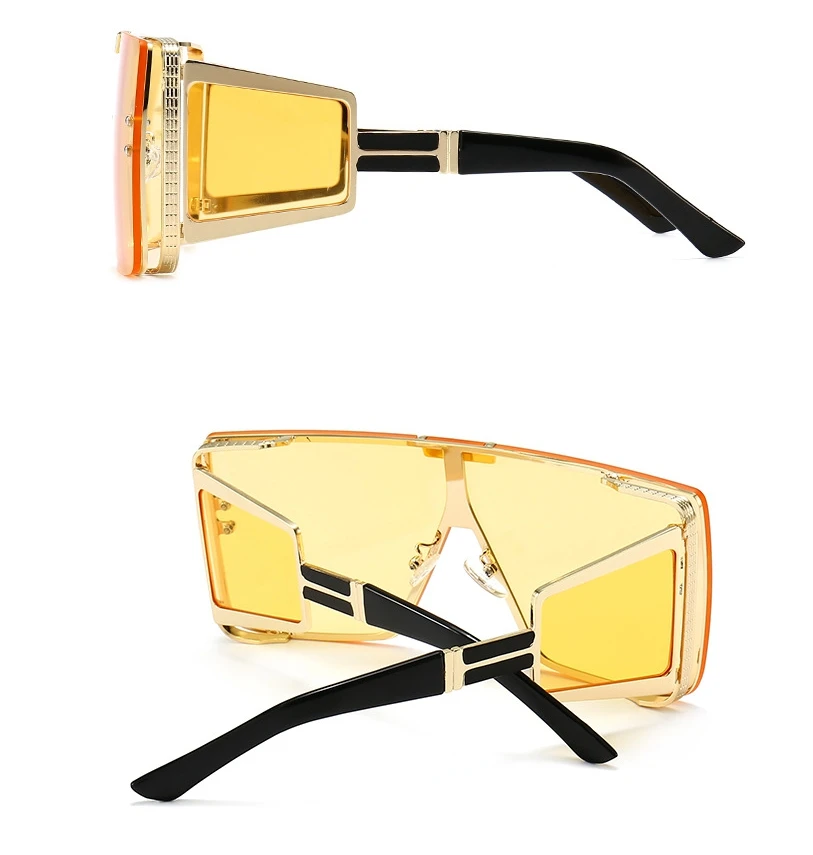 46588 Square Oversized One Lens Sunglasses Retro Men Women Fashion Shades UV400 Vintage Glasses big sunglasses for women