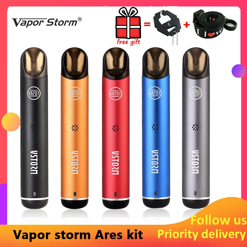 

Original Vapor Storm Ares 12W Pod System Kit 560mah Built in Battery Vape kit with 1.3ohm Coil 1.6ml Cartridges Vaporizer