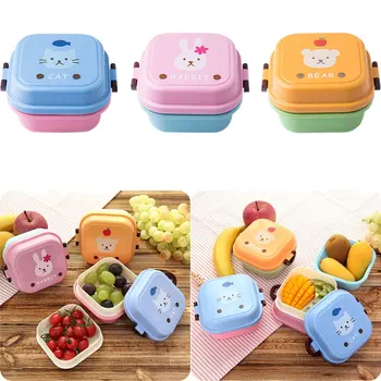 

High Quality Children'S Mini Cute Cartoon Food Storage Box School Portable Lunch Box Plastic Food Grade Student Gift Kitchen Set