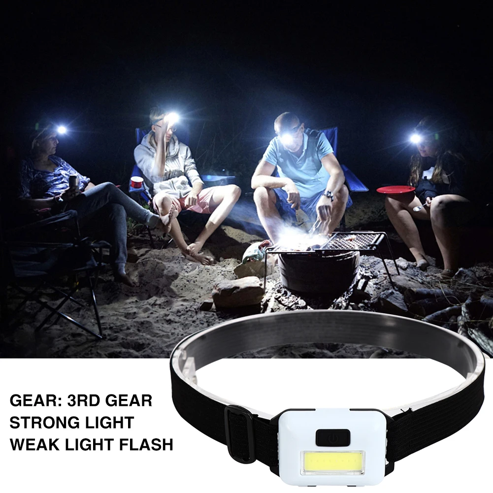 Headlamp Head-Torch-Accessories Cycling Cob-Led-Headlight Hiking Fishing Waterproof Outdoor