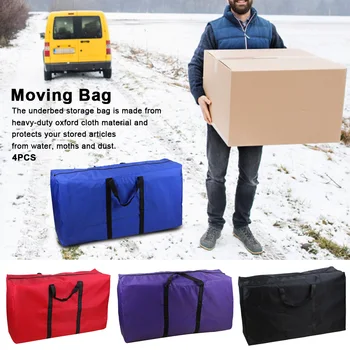 

4pcs Organizer Blankets Oxford Cloth Extra Large Comforter Home Storage Bag With Handles For Clothes Moving Tote Dorm Room