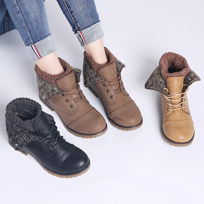 STQ/Новинка года; зимние женские ботильоны; ботинки из натуральной кожи на платформе со шнуровкой; женские теплые плюшевые зимние ботинки; женская обувь; 1802