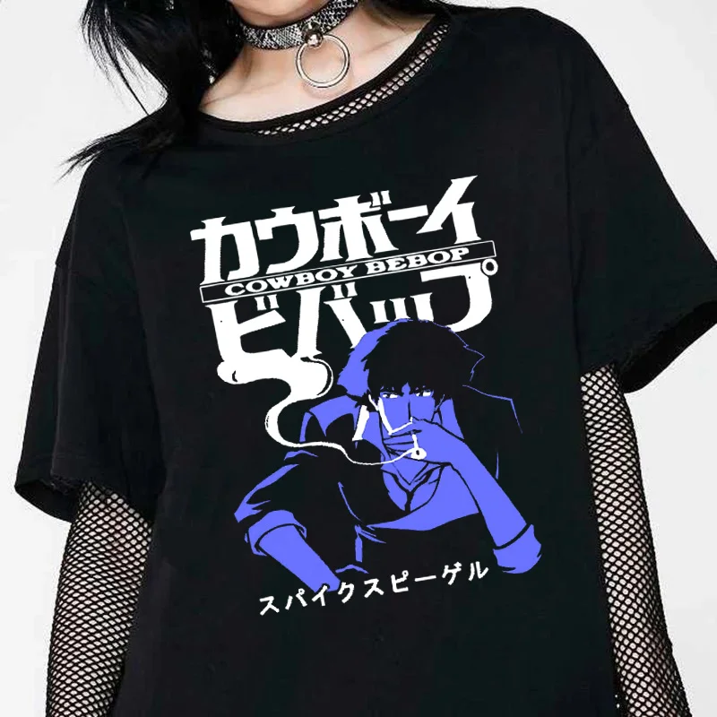 Футболка женская с принтом Шпигель Классическая рубашка рисунком аниме Cowboy Bebop