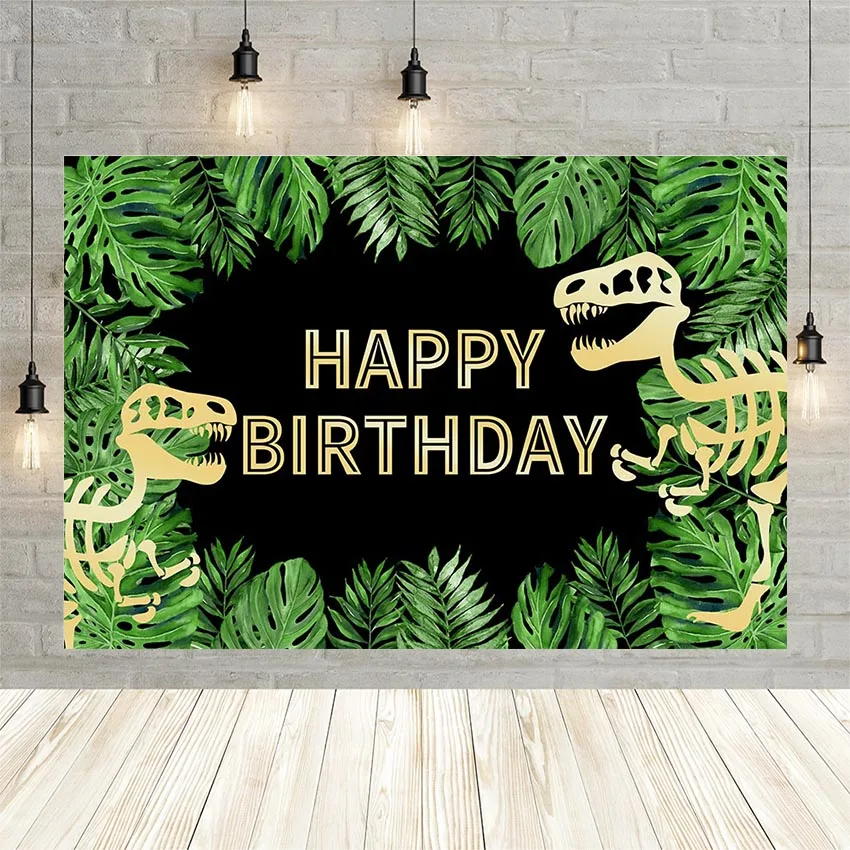 

Avezano Wild Dinosaur Tropical Jungle Forest Green Leaves Baby Birthday Party Banner Photography Background Backdrop Photophone