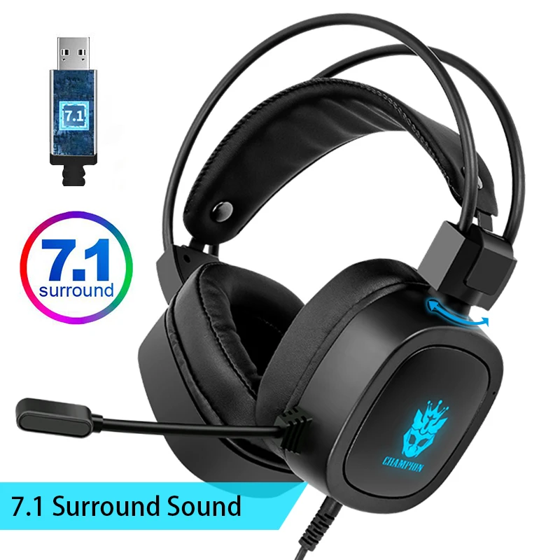 Professional Led Light Gamer Headsets for Computer Gaming Headphones Adjustable Bass Stereo PC Wired Headset With Mic Gifts
