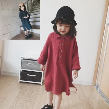 

Girls dress Korean loose dress 2019 spring dress new children dress 3 -8 years Cotton