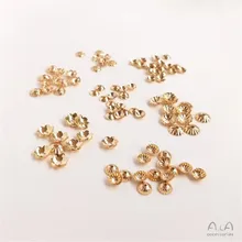 

14K gold-plated flower holder Beaded hat accessories String Bracelet hollowed out bead spacer DIY handmade jewelry materials