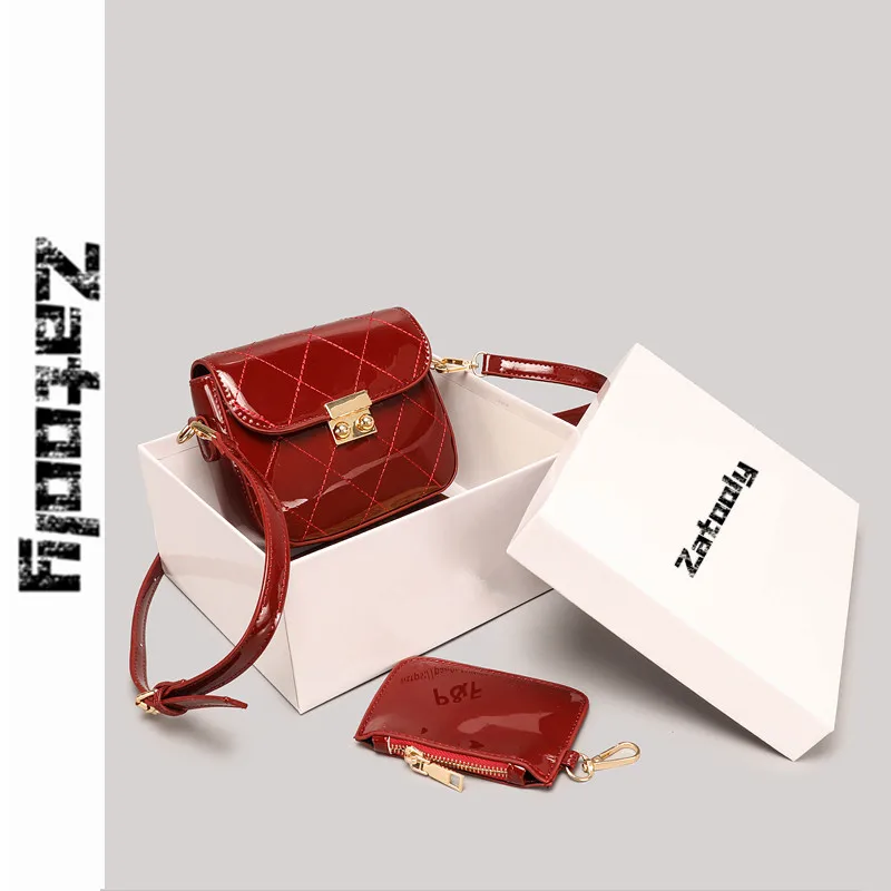 

Women Brand Originality Design new autumn and winter 2020 Joker French minority western style patent leather bag Messenger bag