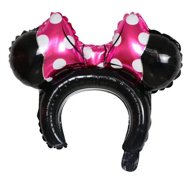 50pcs Cute Mickey Minnie Headband Foil Balloon Bear Animal Balloon Headwear Kids Toys Birthday Party Decoration Animal Tiara