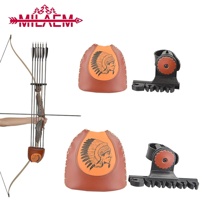 Archery Traditional Bow Arrow Quiver 4/6 Tubes Slide On Recurve Bow