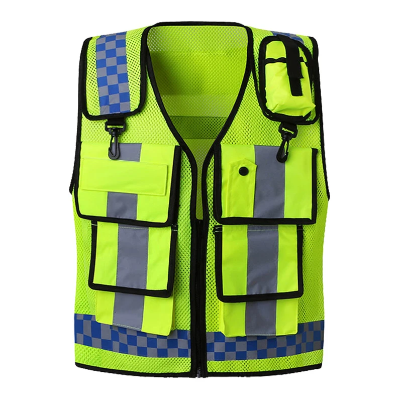 Motorcycle Reflective Vest Lattice Screen Cloth Safety Vest Traffic