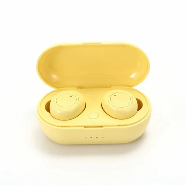 Y50 TWS Wireless Headphones Bluetooth 5.0 Earphone Touch Control 9D Stereo Headset Sport Waterproof Earbuds LED Display With Mic Y50 yellow