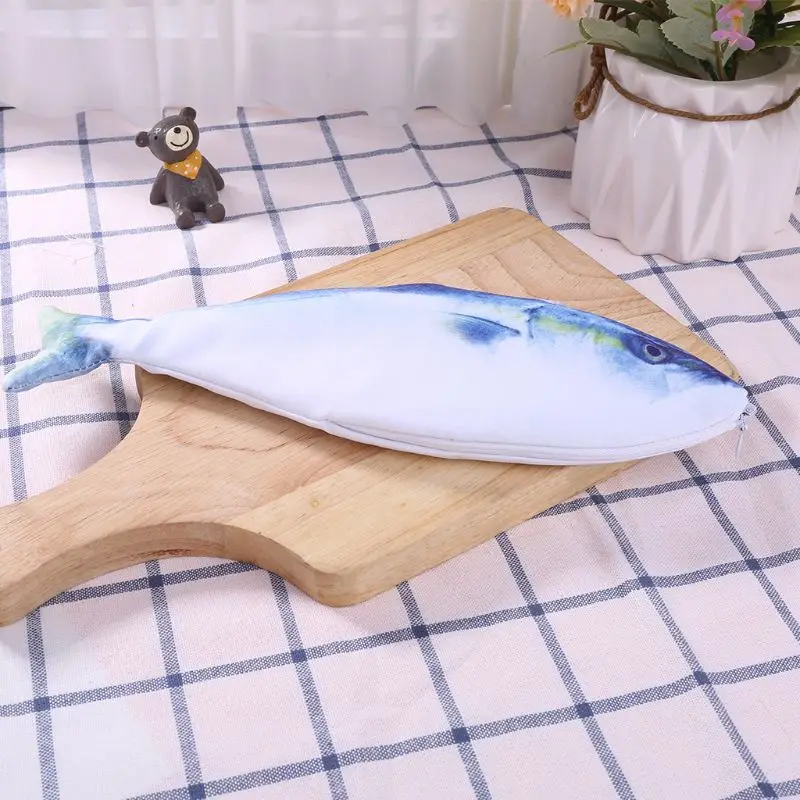 3D Рыба Реалистичная сумка на молнии креативная Ручка Карандаш Чехол макияж Чехол телефон пакет кошелек сумка