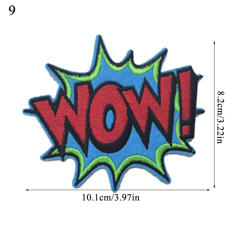 9 Нашивки с вышивкой для одежды LOVE OOPS POW HEY COOL WOW Iron на буквах нашивки Швейные наклейки для одежды - Цвет: 9