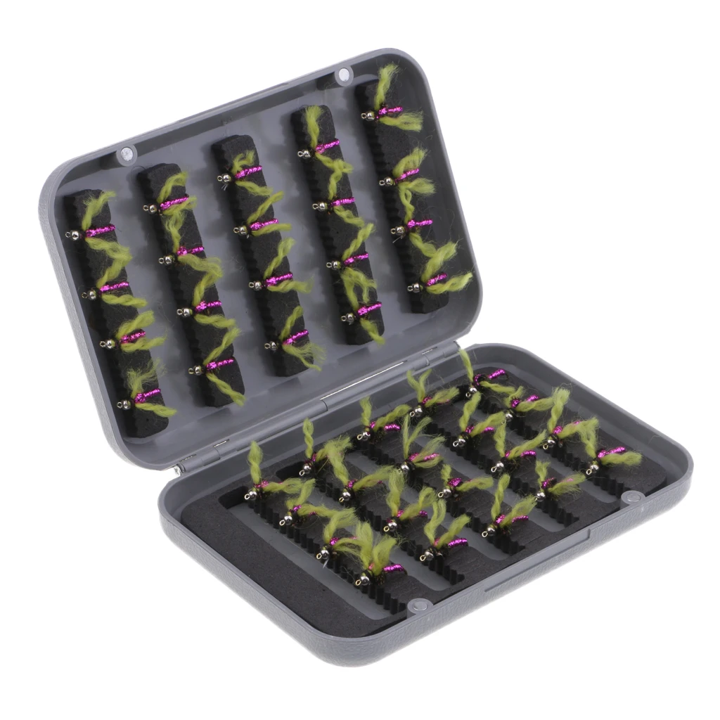 40pcs Dry Flies Fly Fishing Flies Kit Bass Salmon Trout Flies Floating Assortment with Fly Box for Freshwater and Saltwater
