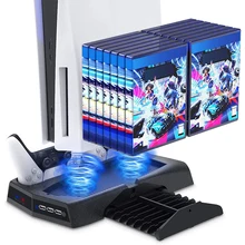 Новая подставка с охлаждающим вентилятором для контроллера Playstation 5/PS5 Auarte, зарядная док-станция с вертикальной подставкой