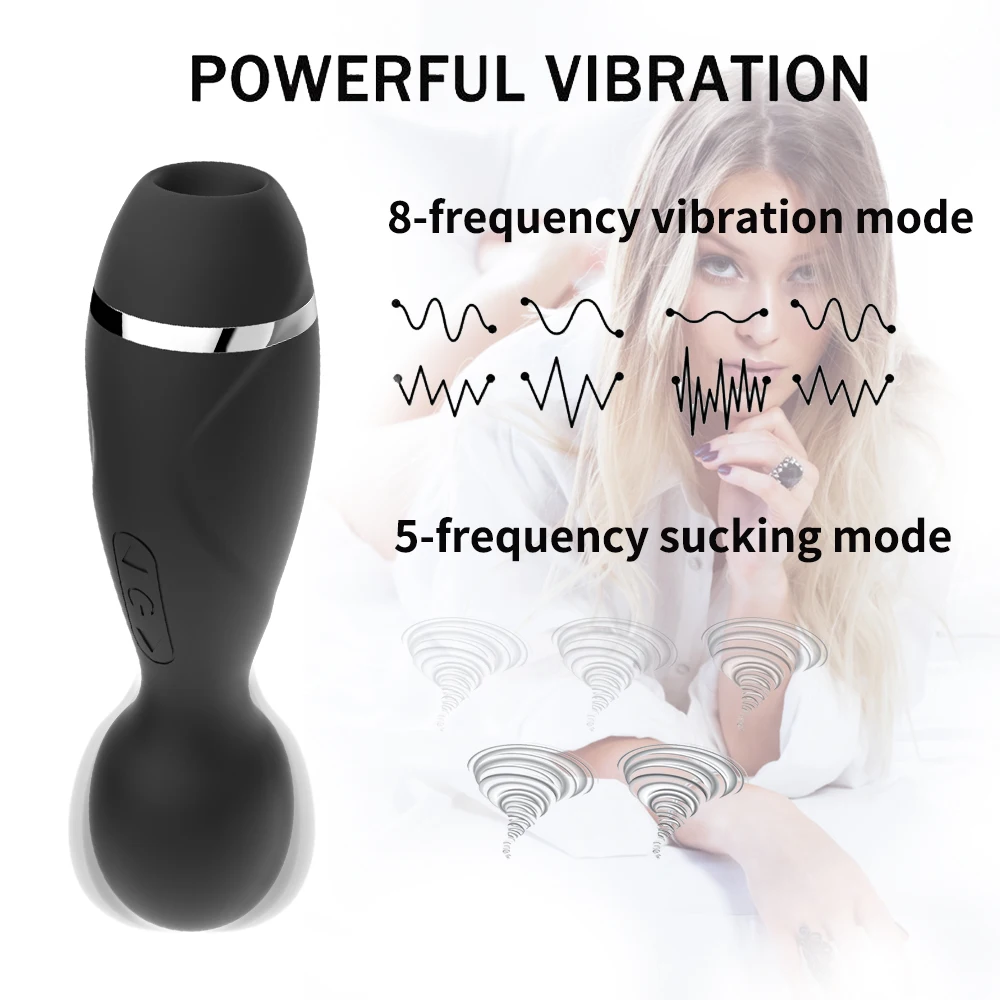 Clitoris Stimulator Dildo AV Stick Vibrator 8 Vibrating + 5 Sucking Mode Vagina Sucking Oral Sex Sex Toys for Women