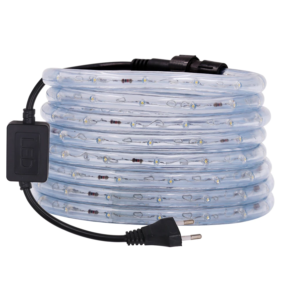 Waterproof LED Neon Light Strip 220V 110V AC Flexible Rainbow Tube Rope  Lights LED Round Tow Wire Outdoor Decorative RGB Strip