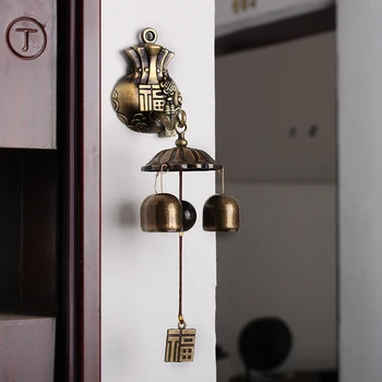 

Home Wall Hanging Bronze Three Bells Metal Bell Doorbell Home Decoration Wind Bell Wind Chimes Hanging Decorations Gifts Crafts