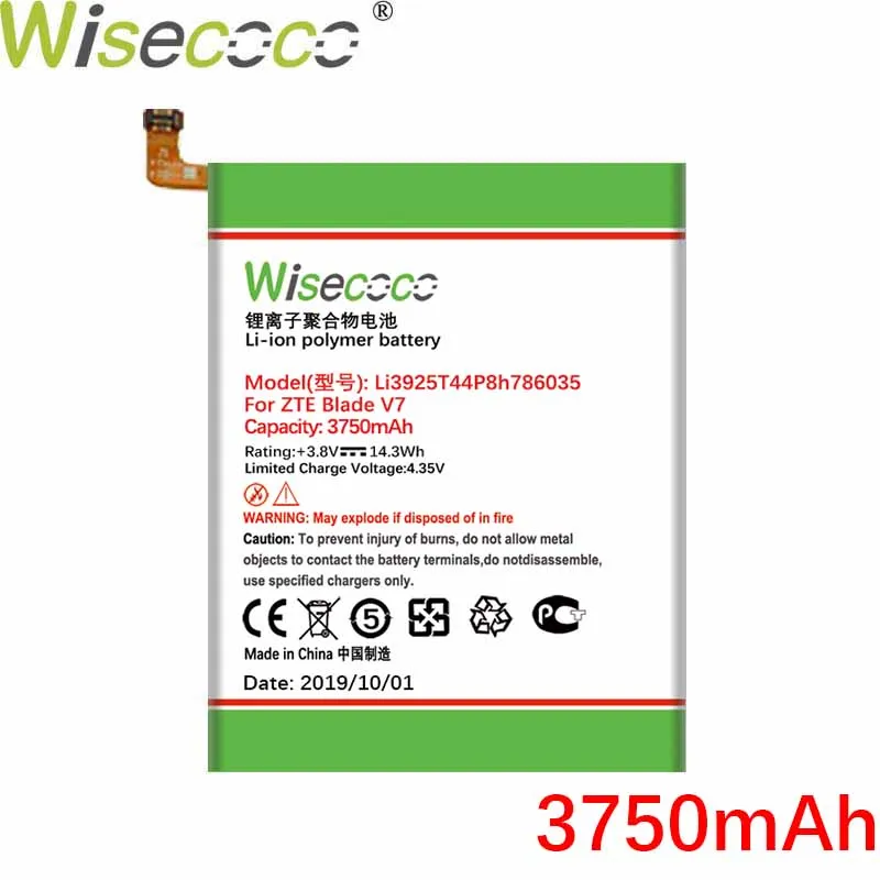 Wisecoco 3750 мА/ч, Li3925T44P8h786035 Батарея для zte лезвие V7 Z10 BA910 A910 A512 Xiaoxian 4 BV0701 телефон+ код для отслеживания отправления