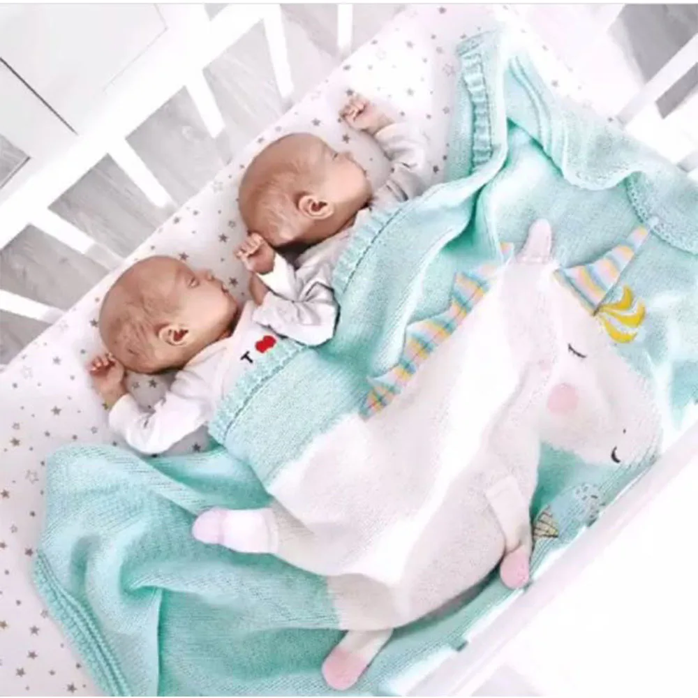 Детское одеяло вязаные INS одеяла для новорожденных супер мягкая коляска