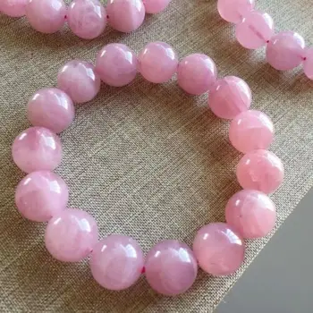 

11mm 12mm 13mm 14mm Natural Madagascar Rose Quartz Bracelet For Women Stretch Crystal Stretch Big Round Beads Bracelet Jewelry