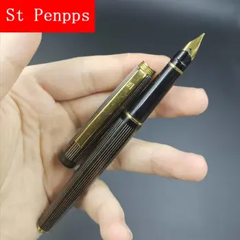 

KSL Fountain Pen Line Pattern Ink Pen Aerometric Filler F nib Golden Clip Stationary Office School Supplies Writing Gift