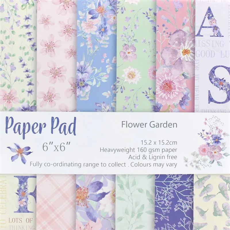 

KSCRAFT 12pc Flower Garden Scrapbooking Pads Paper Origami Art Background Paper Card Making DIY Scrapbook Paper Craft
