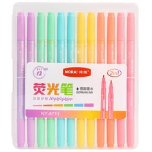 H05B – stylo marqueur multifonction 6 couleurs, à double extrémité, pour bricolage, marqueurs de Fluorescence Graffiti pour planificateur, calendrier, projets artistiques en papier