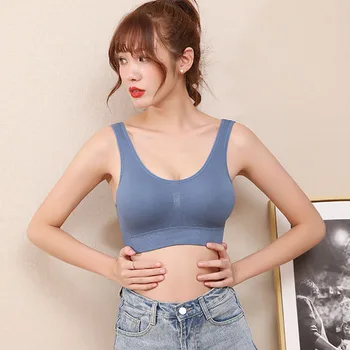 

Large U-neck Tube Tops Beauty Back Wide Shoulder Strap Backless Padded Sports Bra Fashion Ladies Anti-lighting Camisole New