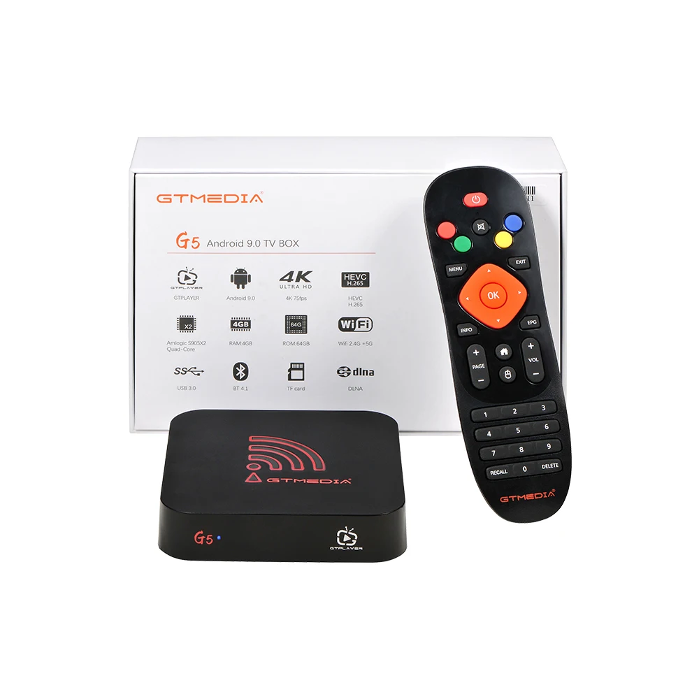 GTUI GTMEDIA G5 Android 9,0 Smart tv BOX S905X2 4G 64G телеприставка 4K 3D H.265 Wifi BT4.0 OTA медиаплеер приемник ip tv коробка