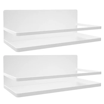 

2 Packs Magnetic Spice Rack for Refrigerator Spice Storage Fridge Shelf for Kitchen Organizer Easy to Use Kitchen Shelf White