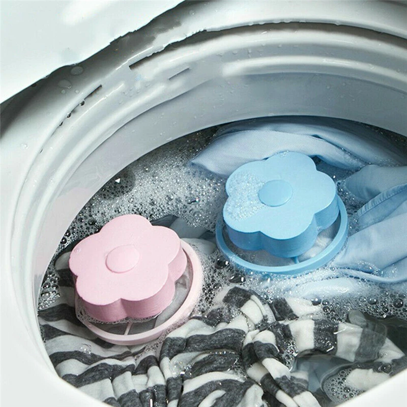 Filter Bag For Washing Machine 1Pcs Flower Wash Machine Ball Hair Lint Fluff Grabbing Remover Reusable Hair Removal Laundry Ball