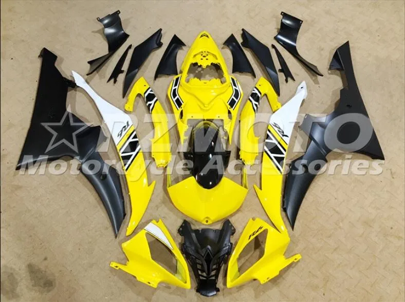 Стиль набор впрыскивателей Мотоцикл Обтекатели Fit для YAMAHA YZF-R6-600 2008- 08-16 обтекатель КУЗОВ комплект желтого и черного цвета - Цвет: yellow black