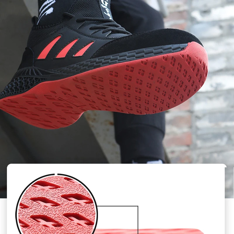 indestructible Anti-piercing Safety Shoes Breathable Wear-resistant Non-slip Work Shoes Comfortable Casual Light Men's Boots