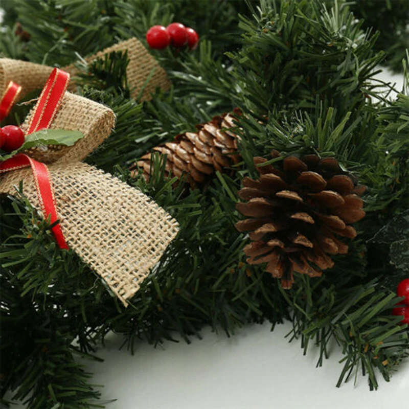 

Vintage Artificial Christmas Vine Ring Wreath Rattan Wicker Garland Home Decor