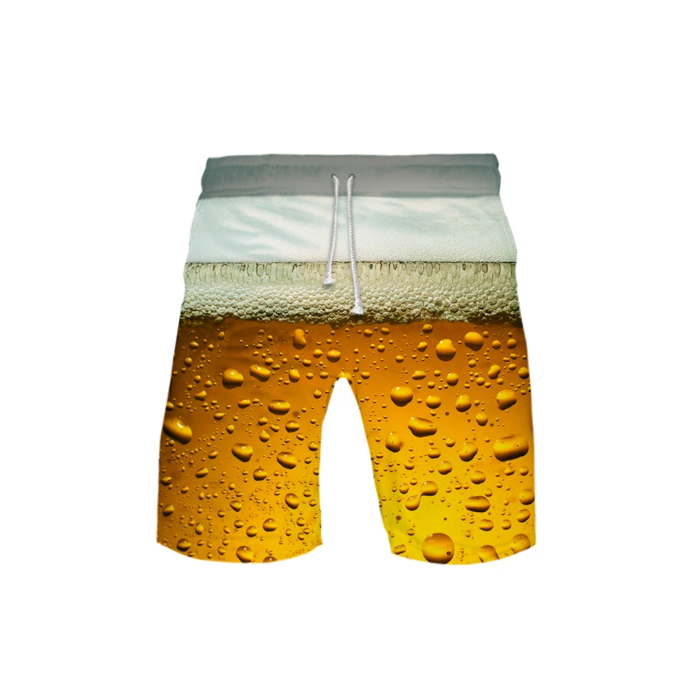 Beer day 3D Повседневная новая одежда с принтом Мужские дышащие и удобные летние шорты вентиляция Пляж Горячая Распродажа шорты плюс
