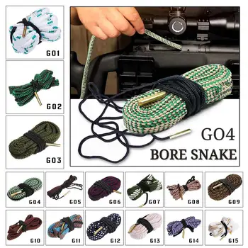 

Pro .22cal 5.56mm .38cal 9mm nato Brass bore snake rifle/pistol Gun cleaner boresnake Rope Rifle Barrel Hunting Gun cleaning kit