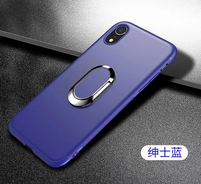 Магнитный чехол-подставка для телефона с кольцом для iPhone XR 8 7 6 6S Plus, мягкая Цельная задняя крышка из ТПУ для iPhone XS с кронштейном - Цвет: Красный