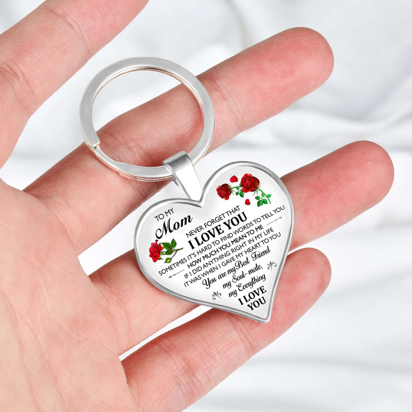 Брелок с надписью I Love You для моей мамы/дочери/учителя эпоксидный брелок в форме