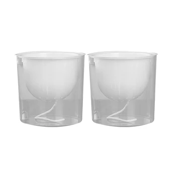 

2PCS Transparent Plastic Lazy Flower Pot Creative Gardening Planter Self Watering Flowerpot Plant Holder Water Storage Pot