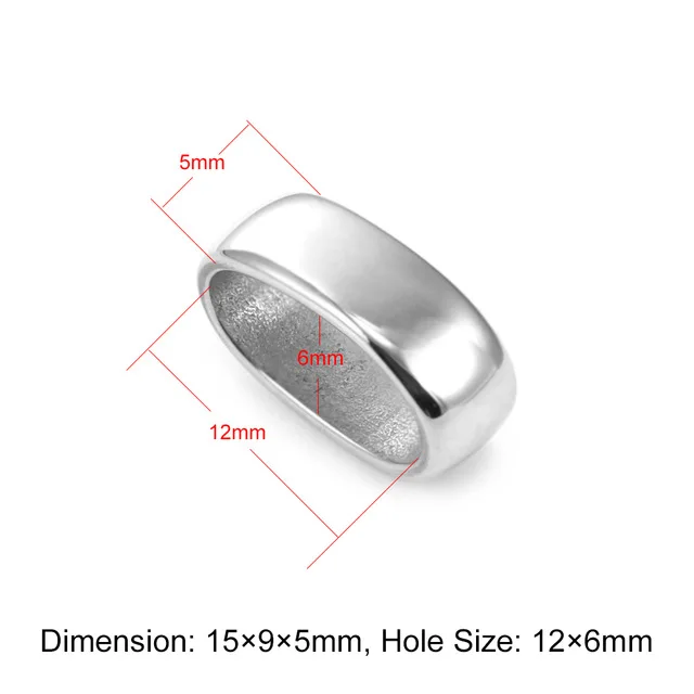 Hole 12x6mm 316L нержавеющая сталь большое отверстие бусины для кожаного шнура Браслет DIY ювелирных изделий для мужчин слайд амулеты аксессуары - Цвет: Hole 12x6mm
