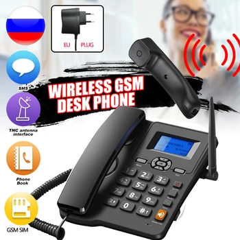 

7 Languages Cordless Phone GSM SIM Card 2G 3G 4G Wireless Fixed Phone Desktop Telephone for Office Home Hotel Arabic