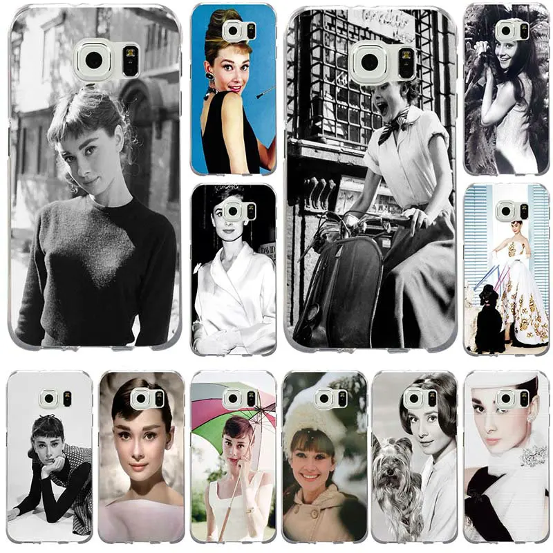 Soft Slim TPU Mobile Phone Cases Cover for Samsung Galaxy Note 2 3 4 5 8 S2 S3 S4 S5 Mini S6 S7 S8 S9 Edge Plus Audrey Hepburn | Мобильные