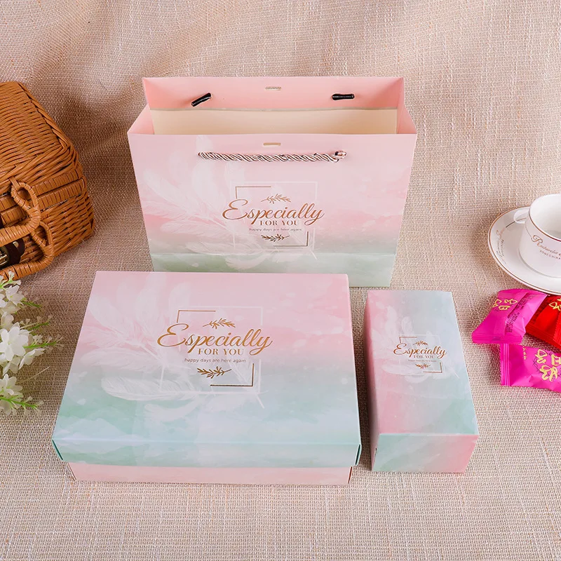 Коробка для свадебного подарка перо подарочные сумки с ручками подарочная коробка упаковочная сумка свадебные подарки для гостей бумажная коробка конфет на заказ 10 комплектов